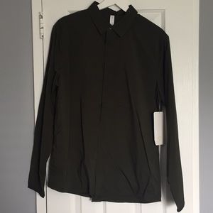 lululemon athletica Shirts - Lululemon On Time LS Buttondown in Dark Olive lululemon athletica Shirts - Lululemon On Time LS Buttondown in Dark Olive